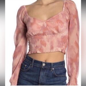 Abound smocked crop top